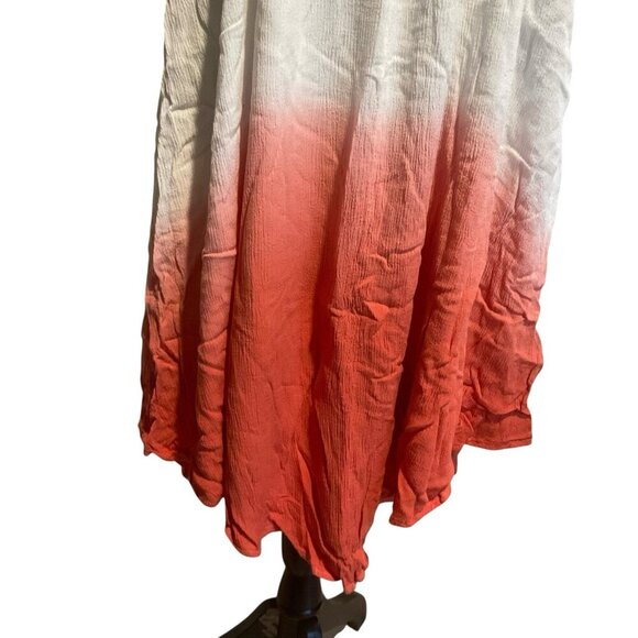 Knox Rose Womens Coral Ombre Sleeveless Midi Sun Dress Sz M Resort Beach Boho - Picture 2 of 7